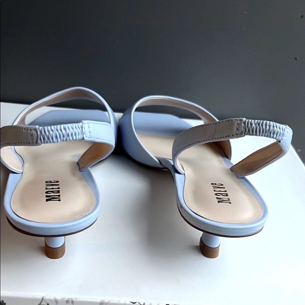 Maeve Light Blue Slingback Heels - Picture 7 of 13